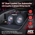 thumbnail image 2 of MTX 12" Dual Loaded Car Subwoofer w/Sub Box, Amplifier, & QPower Wiring Kit, 2 of 10