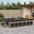 thumbnail image 1 of vidaXL 17 Piece Garden Dining Set with Cushions Grey Poly Rattan, 1 of 5