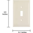 thumbnail image 3 of FrostHike Modern Edge Decorative Wall Plate Switch Plate Outlet Cover. Durable Solid Zinc Alloy (Single Toggle 3PK. Light Almond), 3 of 5