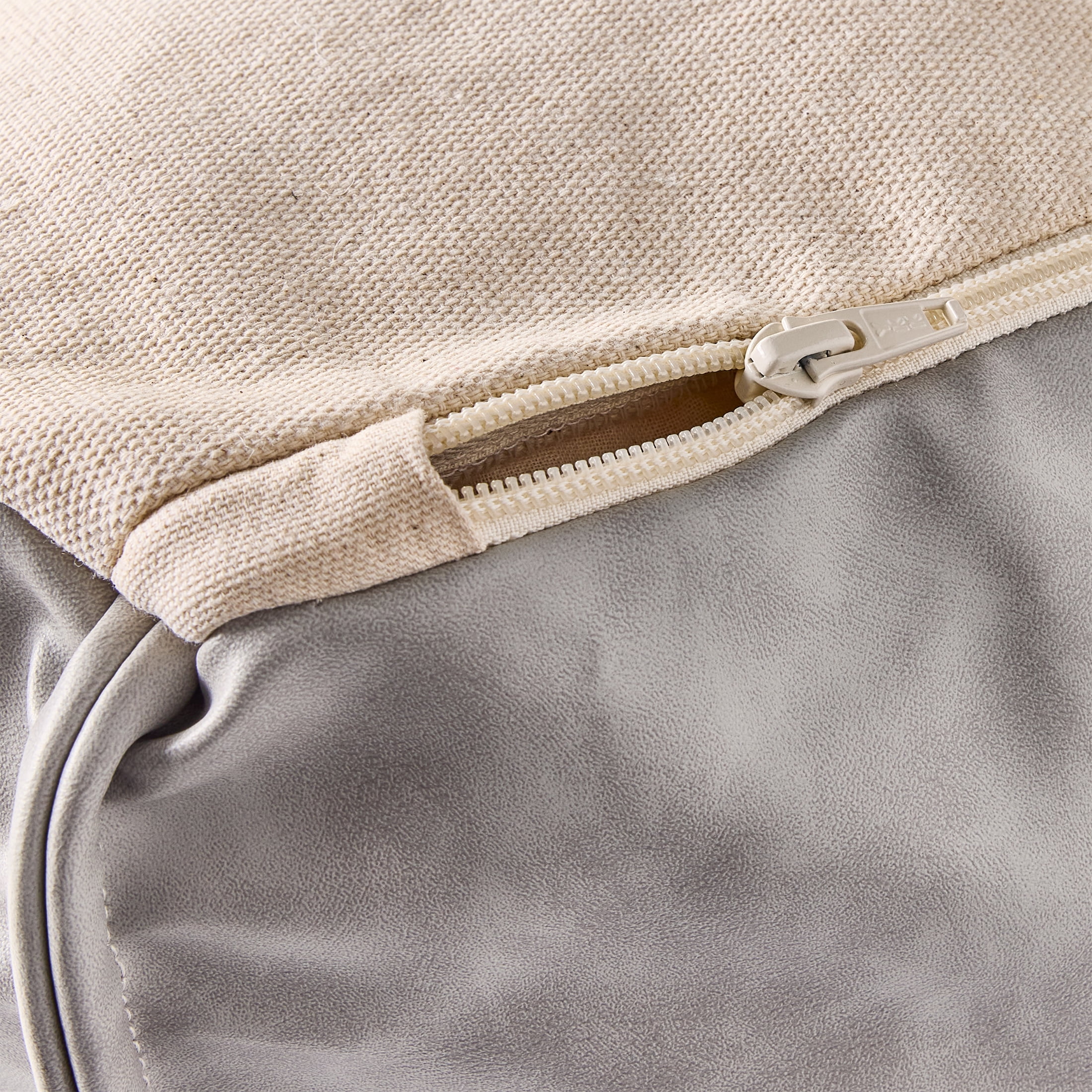 Better Homes & Gardens Faux Leather Unstuffed Pouf Cover, Grey, 18x18x18 inch (1 Unit)
