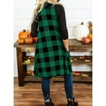 thumbnail image 2 of Open Front Plaid Print Women Long Cardigan, 2 of 2