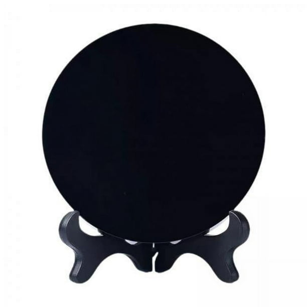 Espejo de placa redonda,Disco circular de obsidiana Fengshui ,Espejo de placa redonda Decoración del hogar pulido,Mini espejo de observación Espejo redondo negro Herramientas,Espejo de
