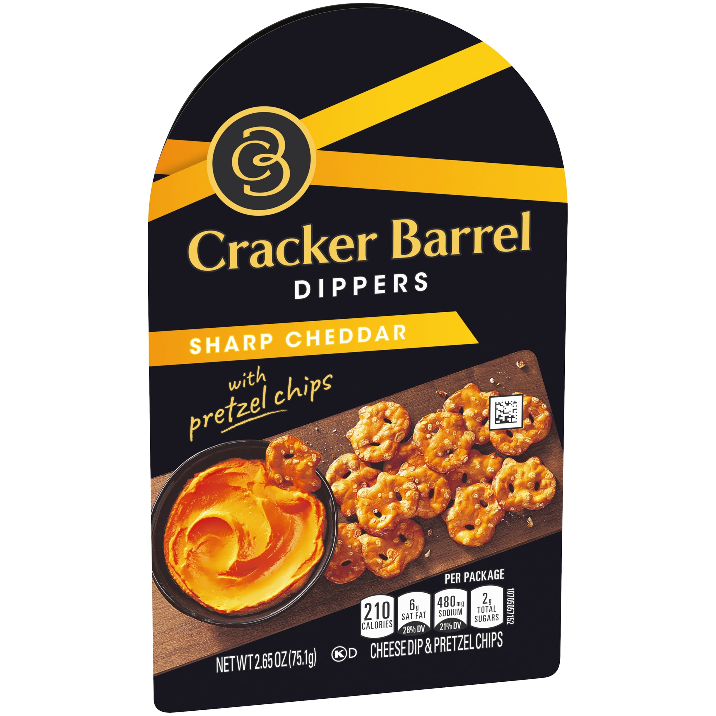 Cracker Barrel Sharp Cheddar Cheese Dip and Pretzels, 2.65 oz Package