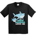 thumbnail image 3 of Inktastic My Great Grandma Loves Me with Cute Sharks Youth T-Shirt, 3 of 5