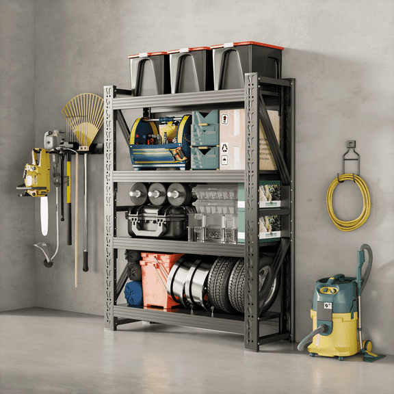 CXUZCZ 4-Tier Storage Shelves,79"H Heavy-Duty Garage Shelving Unit,Adjustable Industrial Metal Shelf System,3,200lbs Capacity for Garage,Workshop,Black