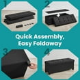 thumbnail image 3 of LEDREM 43" Storage Ottoman Bench with 660lb Capacity, End of Bed Bench, Folding Ottoman with Storage, Footrest, Ink Black, 3 of 5