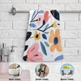 thumbnail image 3 of 2-Piece Polyester cotton Towel Set Absorbent Hand Painted Cute Flower Hand Towel Bath Towel Soft and Comfortable Machine Wash 28.3x14.4, 3 of 7