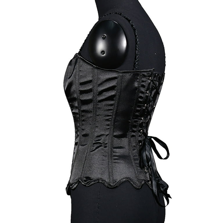 Debenhams Glamour Satin Black Corselette Body Shaper With Suspenders Size  34D