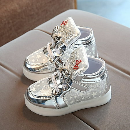 

MPWEGNP Toddler Baby Fashion Star Luminous Child Casual Colorful Light Shoes Baby Sandal Shoes Girl