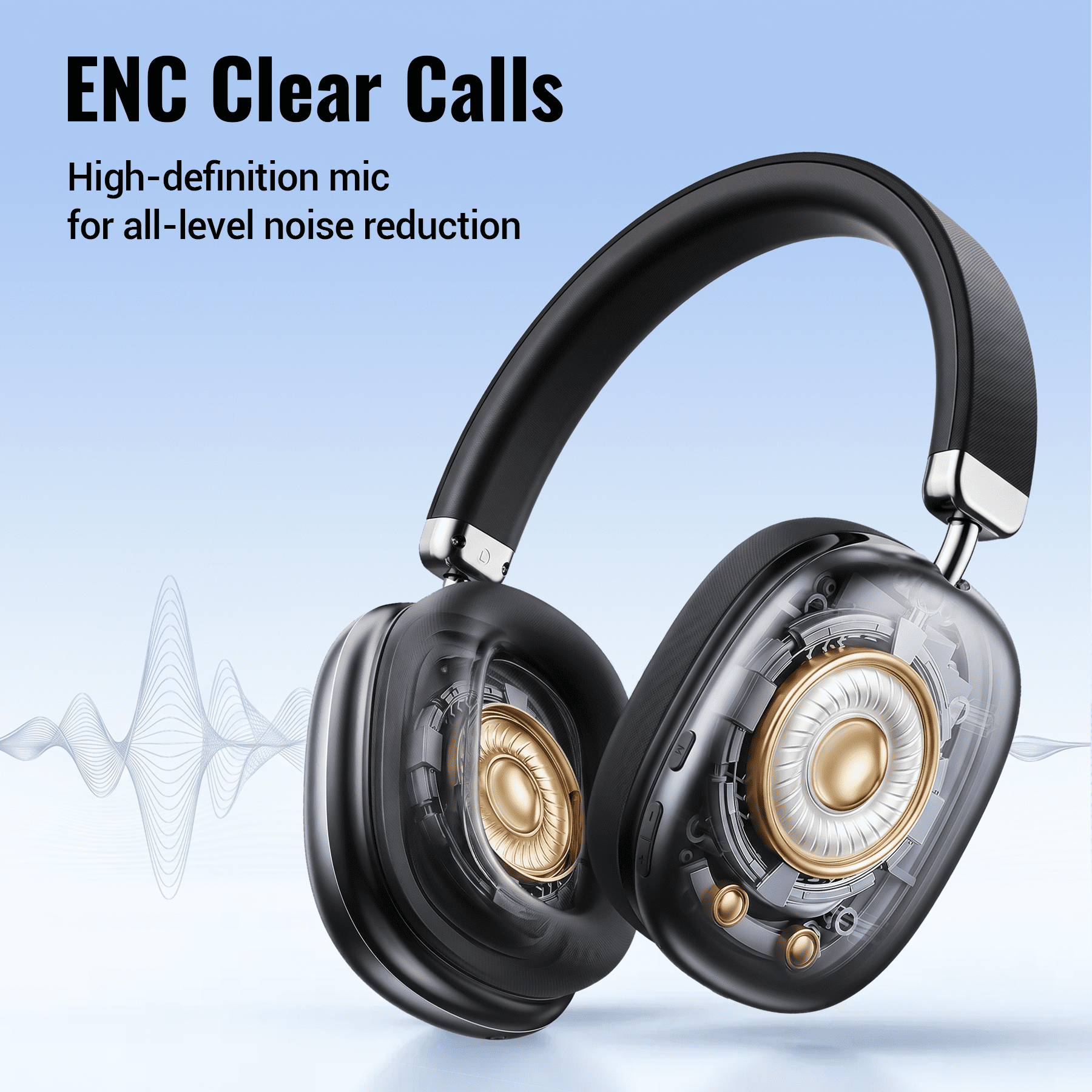 Wireless Bluetooth Headphones 5.1,40 Hrs Playtime Wireless Over-Ear Headphones,4 Mics ENC Noise Cancelling for Clear Calls, Lightweight Headset with Deep Bass Comfort fit for Travel Work thumbnail 12