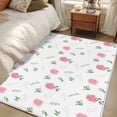 thumbnail image 4 of Area Rugs for Living Room Bedroom, Pink Roses 4'x6' Rug Washable Carpet Runner Indoor Outdoor, Valentine's Day Floral Leaves Romantic Spring Non Slip Accent Floor Mats Rug for Kitchen, Office, 4 of 8