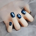thumbnail image 2 of 24 Pcs Patchs Ongles Courts Il de Chat Bleu Royal pour Mariage Hiver Automne, 2 of 7