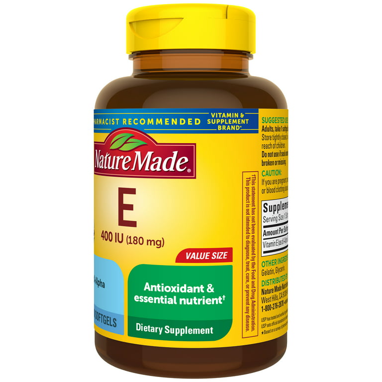 Vitamin E 180 mg (400 IU) Softgels, Essential Nutrient