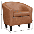 thumbnail image 3 of Yaheetech Faux Leather Accent Chair for Living Room, Brown, 3 of 7