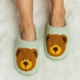 thumbnail image 2 of Rokment Cute Bear Slippers for Women Christmas Fuzzy Memory Foam Animal House Shoes Cozy Warm Winter Fleece Indoor Bedroom Home Slip on Green Size 5.5, 2 of 6