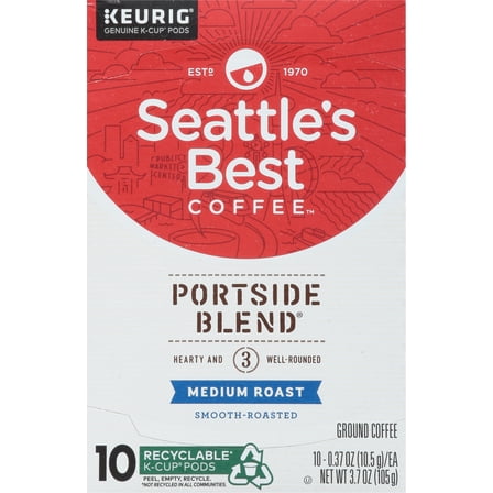 Seattle's Best Coffee Portside Blend (Previously Signature Blend No. 3) Medium Roast Single Cup Coffee, 10 ct