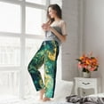 thumbnail image 4 of Uemuo Turquoise Golden Swirl Pattern Women's Wide Leg Palazzo Lounge Pants with Pockets Light Weight Loose Comfy Casual Pajama Pants-Medium, 4 of 9