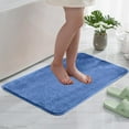 thumbnail image 4 of Blue Non-Slip Absorbent Bathroom Rug Mat | 16X24 Inch Microfiber Carpet for Bath Tub & Shower | Machine Washable Floor Mat for Living Room & Bedroom, 4 of 8