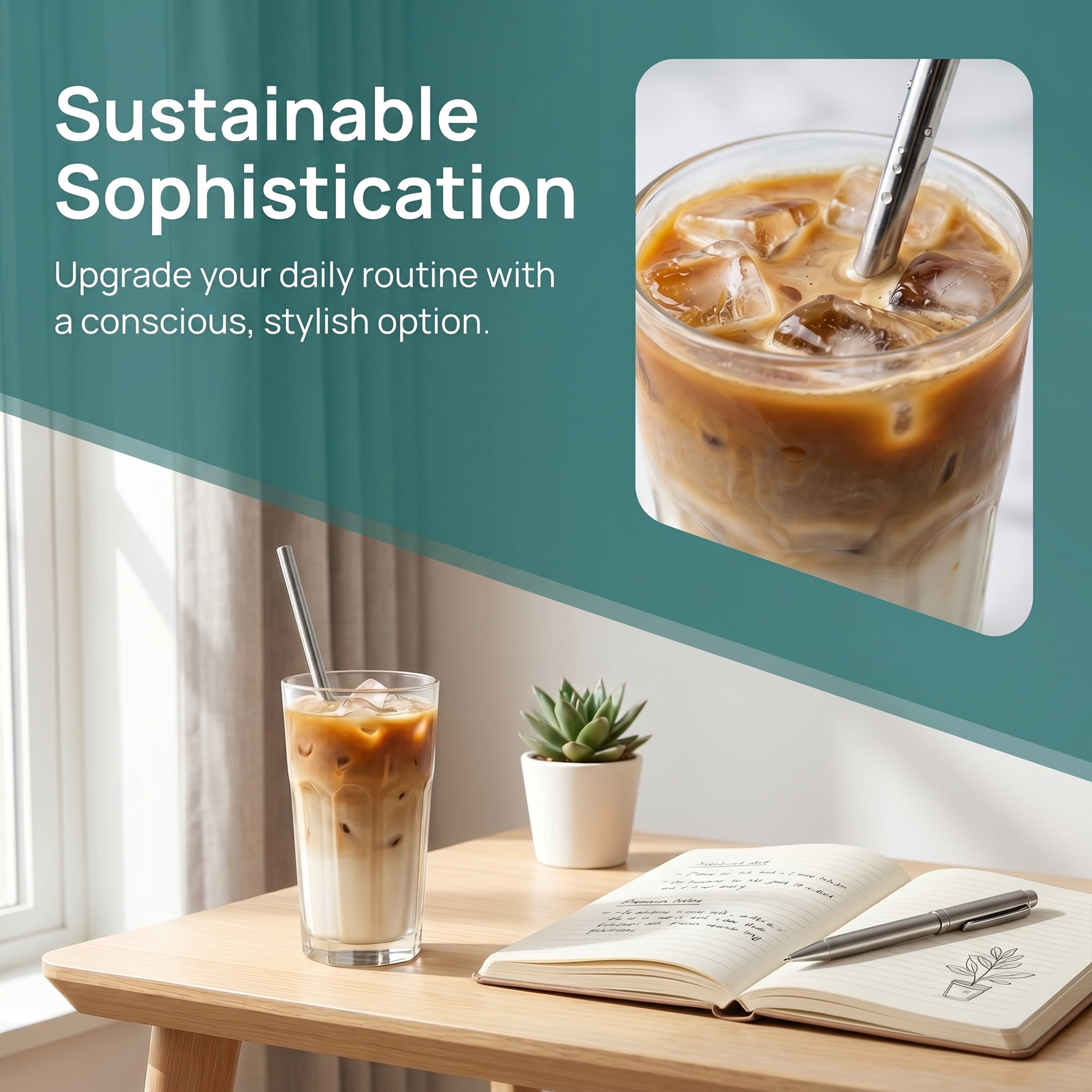 Unique Bargains 8Pcs Reusable Stainless Steel Straws with Brush Straight Pipe 0.5" x 11.8"