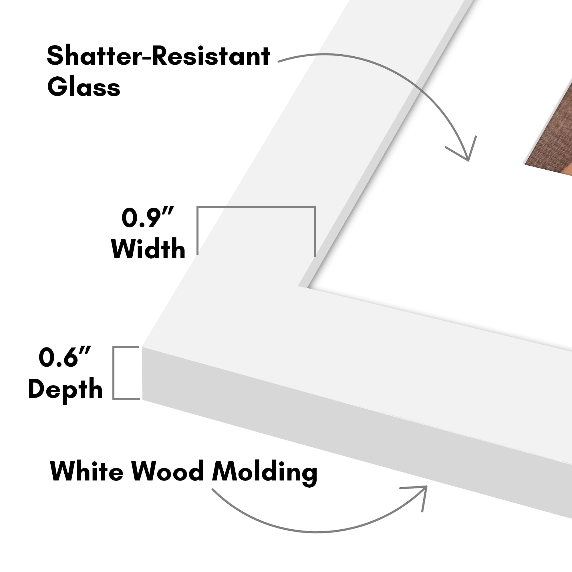 Americanflat 11x14 Picture Frame with Shatter-Resistant Glass with 8x10 Mat Display Photo Signature - White