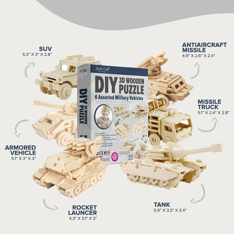3D Puzzle Wood Wild Animals (6 pack bundle) – Hands Craft US, Inc.