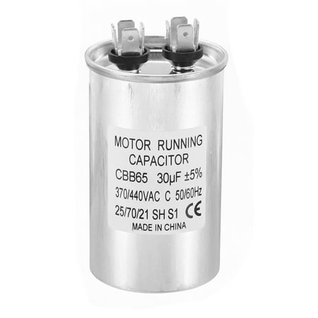 

CBB65 30uf Run Capacitor 30mfd AC 370/440V Aluminum Case with 2 Terminal for Air Conditioner