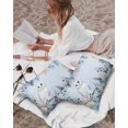 thumbnail image 5 of Waterproof Outdoor Throw Pillows with Inserts 12"x20" Set of 2,Christmas Blue Decorative Pillowcases for Couch Bedroom,Winter Owl Snowy Eucalyptus Leaves Poinsettia Pillow Covers for Sofa Living Room, 5 of 8
