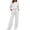 White, variant on vdgthytj Tracksuits Womens Set 2 Piece Long Sleeve Crewneck Raglan Shoulder Contrast Piping Tops Drawstring Wide Leg Pants Fall Athleisure Outfits(X-Large,White)