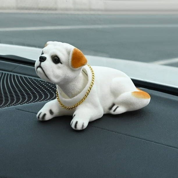 Adornos para coche Lindo perro con cabeza movible Adornos para coche Muñeco de dibujos animados Tablero de instrumentos Muñeco de peluche creativo con cabeza movible de perro