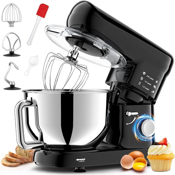 Kitchen Stand Mixer, 6.5Qt Household Stand Mixers, 660W 6 P Speed Tilt-  Dough Mixer,  Mixers for Daily Use with Dough Hooks, Whisk, Beater