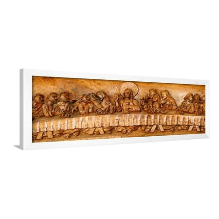Carved On The Walls Last supper sculptures carving on wall, Vigan, Ilocos Sur, Philippines Framed Print Wall Art ()