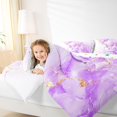 thumbnail image 3 of Manfei Kawaii Monogram J Full Size Comforter Sets,Marble Pattern Bedding Comforter Set,Purple,Polkadot Reversible,3-Piece,1 Comforter and 2 Pillowcases, 3 of 7