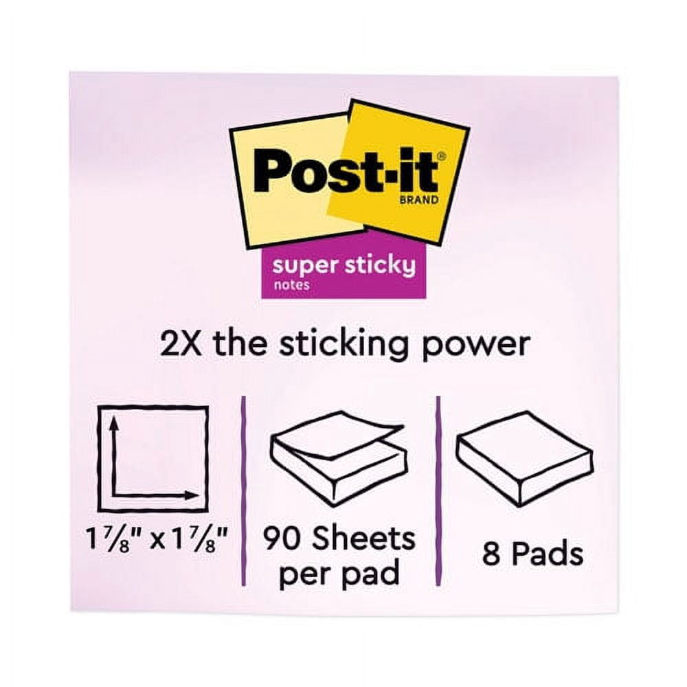 Pads in Energy Boost Collection Colors, 2" x 2", 90 Sheets/Pad, 8 Pads/Pack | Bundle of 2 Packs