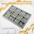 thumbnail image 3 of Unique Bargains 12 Grid Jewelry Tray Stackable Tray Showcase for Rings Earrings Necklace Bracelet Pendants Gray, 3 of 8