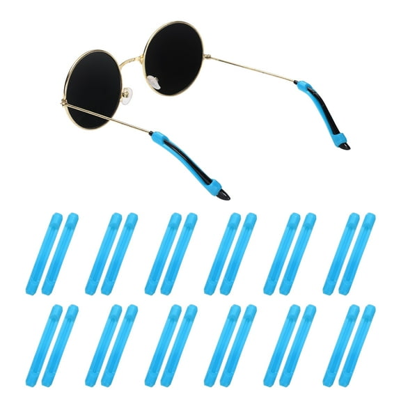 Uxcell 24pair Silicone Eyeglass Temple Tips Sleeve Retainer Anti-Slip Eyewear Retainers Elastic Comfort, Blue