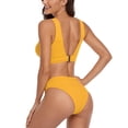 thumbnail image 3 of Wide Strap Swimsuit, Women's Swimsuits, Two V-Neck Swimsuit, Wide Band Triangle Bathing Suit, Next Generation Design, 3 of 6