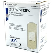 100 Pack of Flexible Plastic 1x3 Sheer Bandage Strips - Sterile, Henry Schein Strip Bandage
