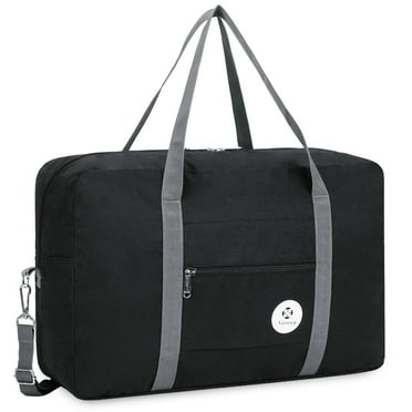 For Spirit Airlines Personal Item Bag 18x14x8 Foldable Travel Duffel Bag Underseat Tote Carry on Luggage Duffle Overnight for Women and Men,Black with Shoulder Strap