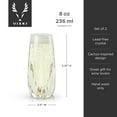thumbnail image 4 of Viski Cactus Stemless Champagne Flutes, Drinking Glasses, 8oz Set of 2, 4 of 8