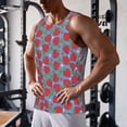 thumbnail image 5 of Lsque Hand Drawn Strawberry Pattern Mens Tank Tops Muscle Athletic Quick Dry Sleeveless Workout Fitness T Shirts Beach Tank Top, Loose-fit Sleeveless Shirt for Men-Medium, 5 of 7