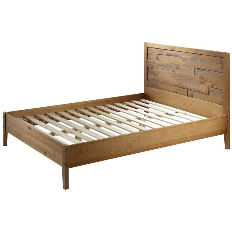 Plank Distressed Solid Wood Caramel, How To Put A Wooden Queen Bed Frame Together