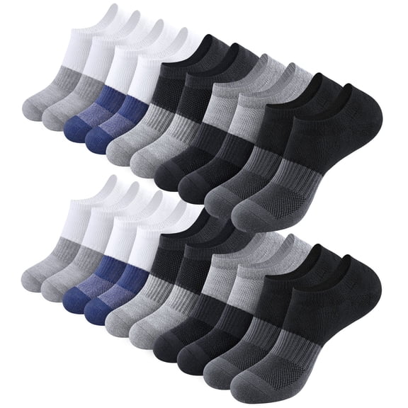 LOOIKOOS 10 Pairs Mens Socks Thin No Show Socks Low Cut Invisible Flat Boat Casual Short Socks for Men
