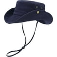 thumbnail image 3 of Unisex Cotton Boonie Hat Summer Outdoor Packable Fishing Bucket Hat Beach Sun Hat with String for Women Men, 3 of 5