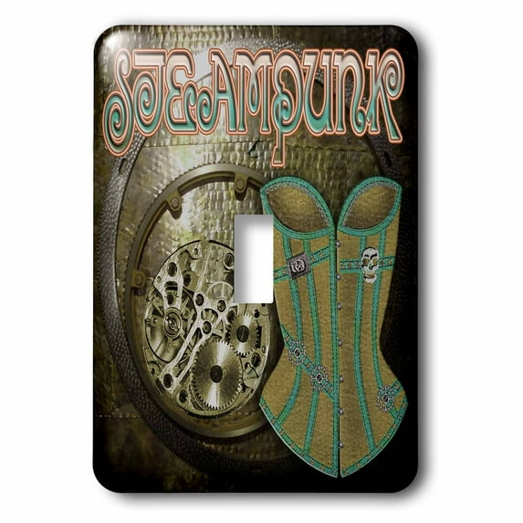 Steampunk Corset and Cogs Gears Background single toggle switch lsp-103656-1