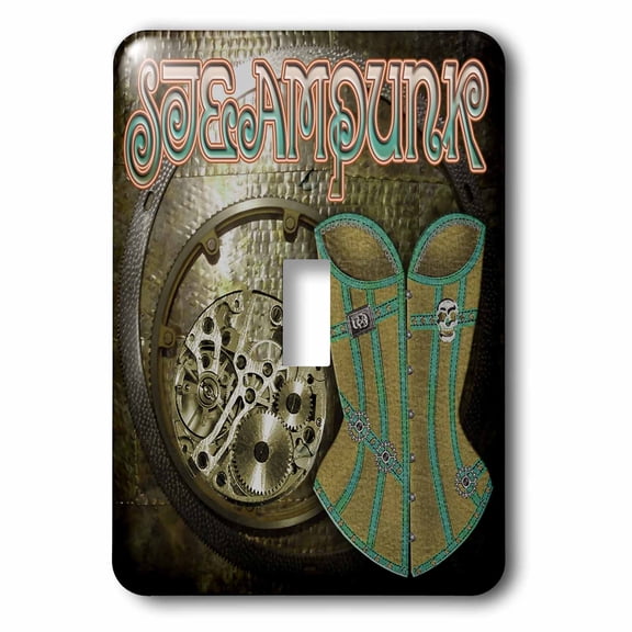 Steampunk Corset and Cogs Gears Background single toggle switch lsp-103656-1