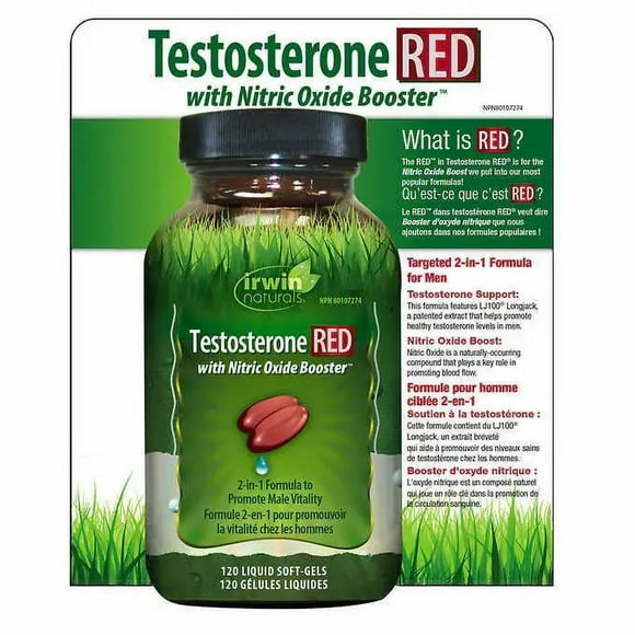 Testosterone RED with Nitric Oxide Booster - 120 Soft Gels | Hormone and Performance Enhancement