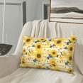 thumbnail image 4 of Plush Throw Pillow Covers, Striped Sunflower Daisy Pillow Cases with Invisible Zipper, Breathable Microfiber Pillow Cases Standard Size for Sleeping Bedroom Sofa Living Room 16x24, 4 of 5
