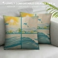 thumbnail image 3 of GOSMITH  Blue Maritime Decorative Square Throw Pillow Cover Wave Tropical Palm Dolphin Ocean Gull Sea Sky Sunlight Yacht Cushion Covers Pillowcase Home Decor Decorations for Sofa Couch Bed, 3 of 5