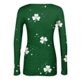 thumbnail image 5 of Rib Knit Tops for Women St Patricks Day Stretch Crewneck Shamrock Print Ribbed Womens Long Sleeve T Shirts Slim Fit Ladies Casual Pullover Tops, 5 of 5