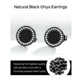 thumbnail image 4 of ChicSilver Black Onyx Earrings for Men 925 Sterling Silver Round Stud Earrings Hypoallergenic Jewelry Women Earrings, 4 of 9